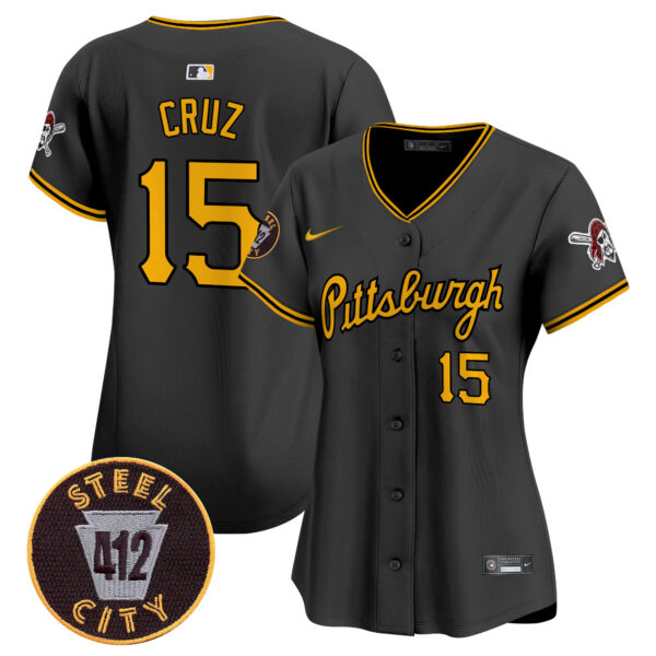 Women's Pittsburgh Pirates 412 Patch Vapor Premier Limited Jersey V4 - All Stitched - Image 9