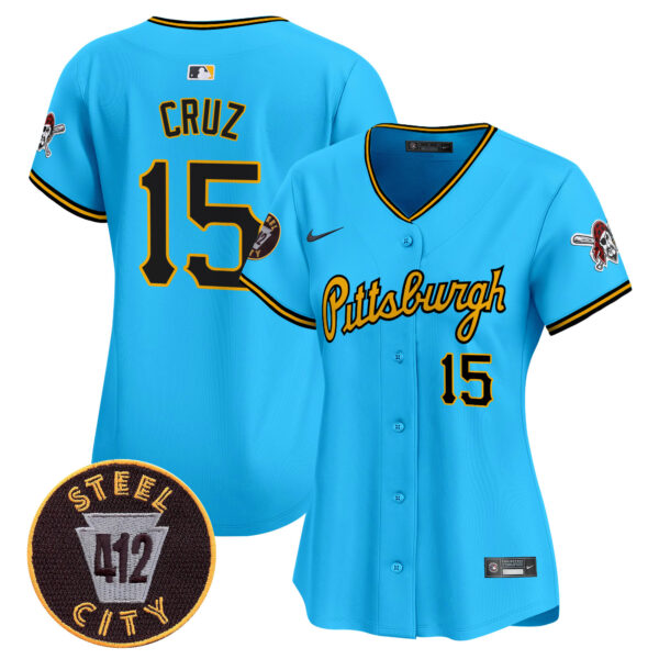 Women's Pittsburgh Pirates 412 Patch Vapor Premier Limited Jersey V4 - All Stitched - Image 27