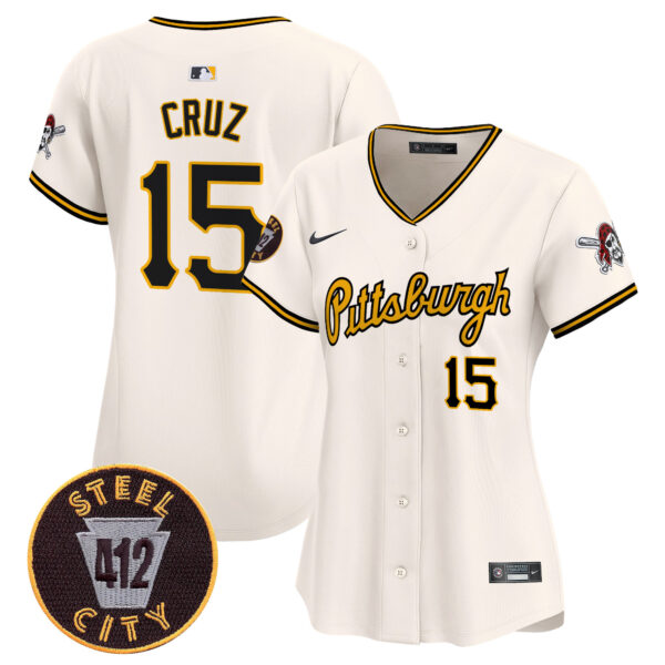 Women's Pittsburgh Pirates 412 Patch Vapor Premier Limited Jersey V4 - All Stitched - Image 15