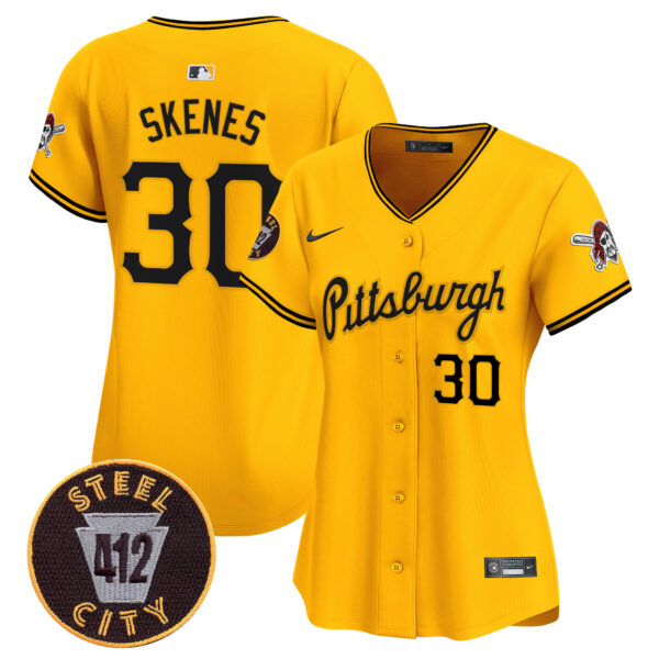 Women's Pittsburgh Pirates 412 Patch Vapor Premier Limited Jersey V4 - All Stitched - Image 22