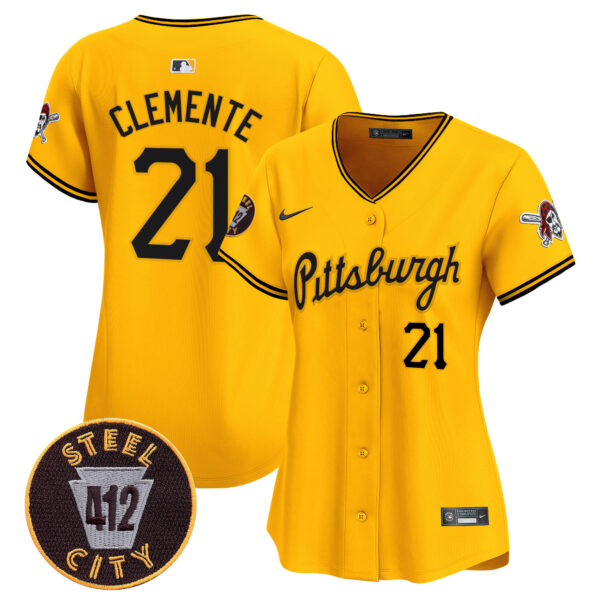 Women's Pittsburgh Pirates 412 Patch Vapor Premier Limited Jersey V4 - All Stitched - Image 23