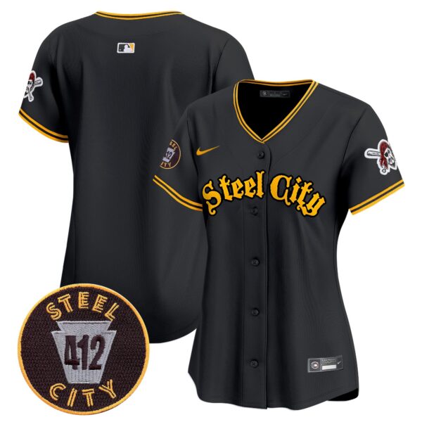 Women's Pittsburgh Pirates 412 Patch Vapor Premier Limited Jersey V5 - All Stitched - Image 24