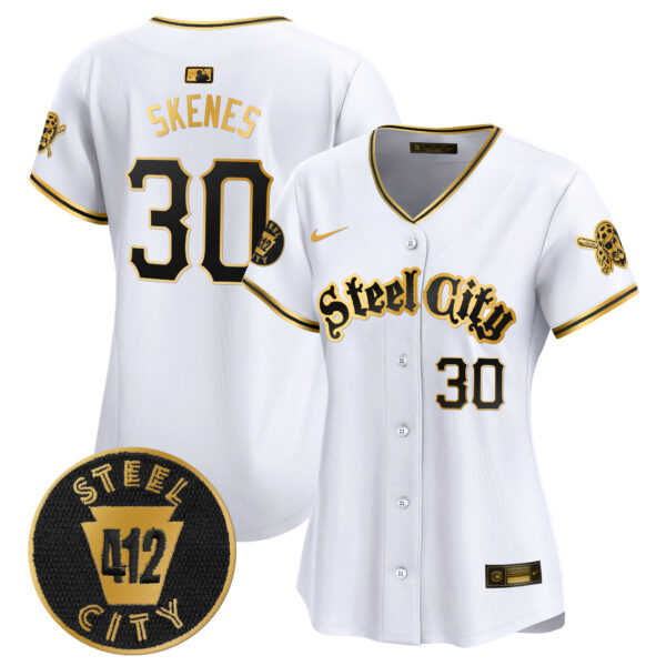 Women's Pittsburgh Pirates 412 Patch Vapor Premier Limited Jersey V5 - All Stitched - Image 10