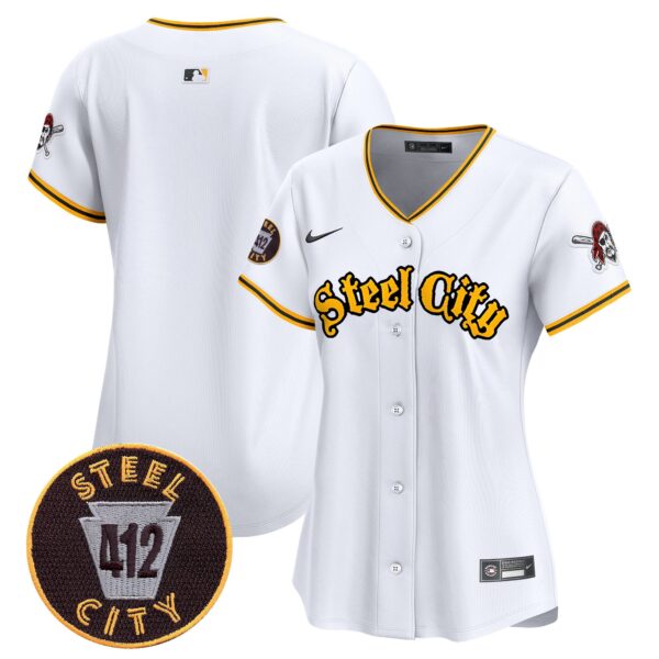 Women's Pittsburgh Pirates 412 Patch Vapor Premier Limited Jersey V5 - All Stitched - Image 18