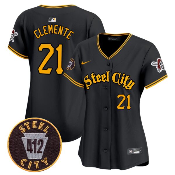 Women's Pittsburgh Pirates 412 Patch Vapor Premier Limited Jersey V5 - All Stitched - Image 23