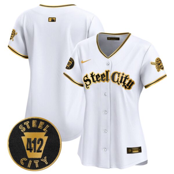 Women's Pittsburgh Pirates 412 Patch Vapor Premier Limited Jersey V5 - All Stitched - Image 12