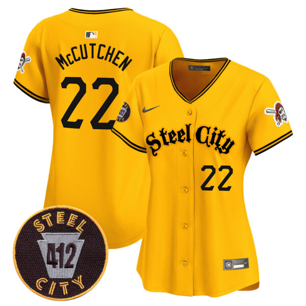 Women's Pittsburgh Pirates 412 Patch Vapor Premier Limited Jersey V5 - All Stitched - Image 32