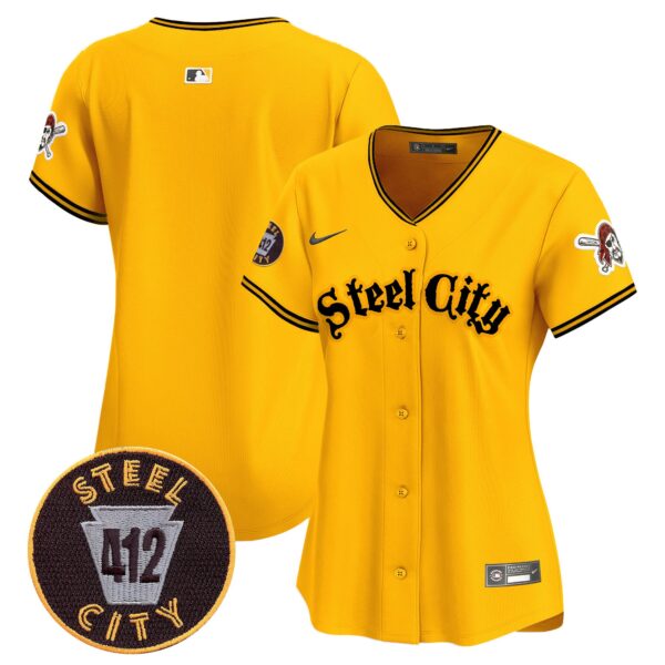 Women's Pittsburgh Pirates 412 Patch Vapor Premier Limited Jersey V5 - All Stitched - Image 36