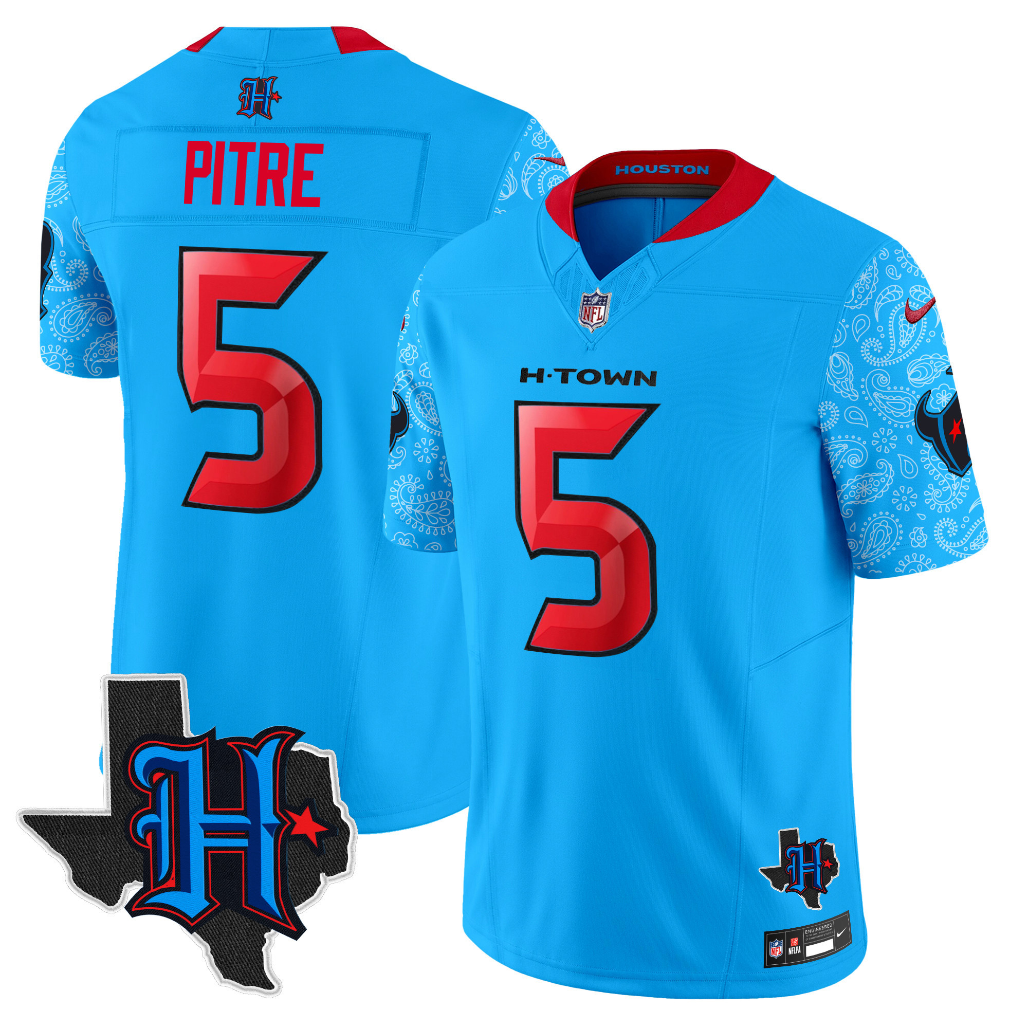 Men's Houston Texans 2024 Texas Patch Vapor Limited Jersey V4 - All Stitched - Image 8