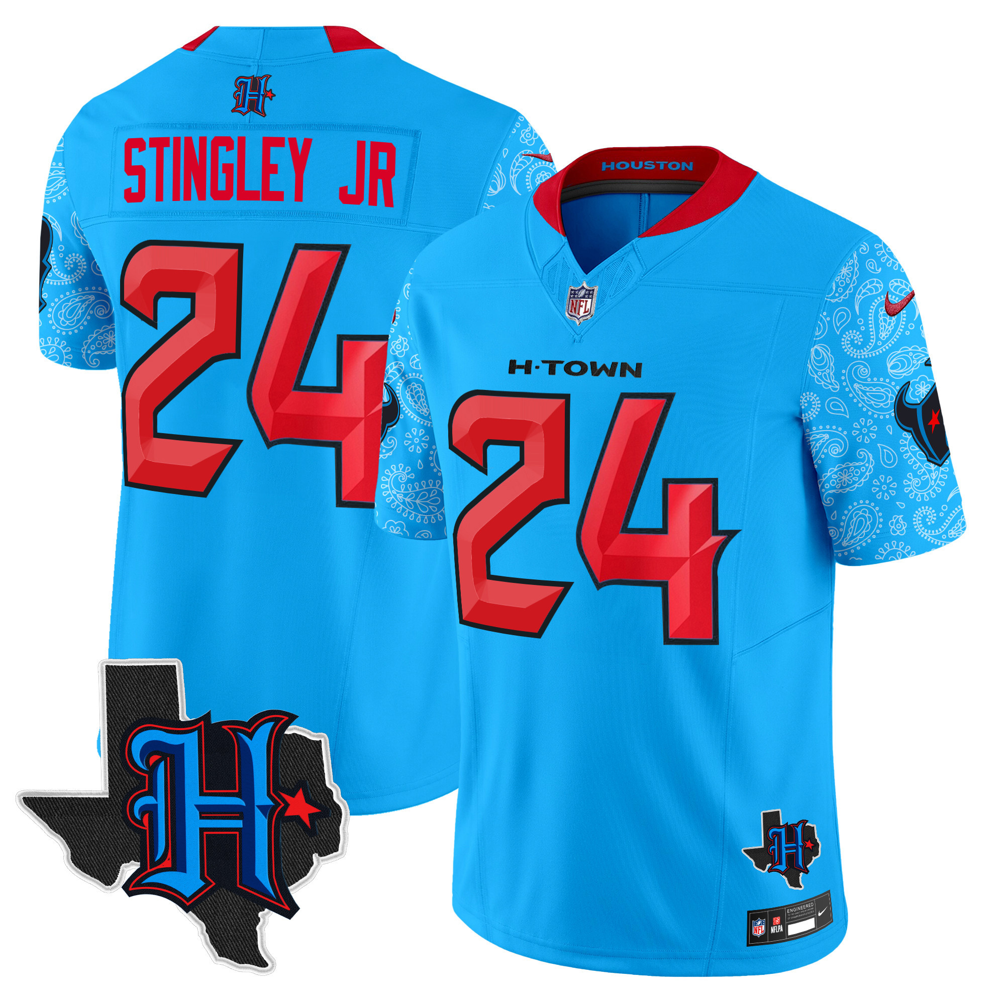 Men's Houston Texans 2024 Texas Patch Vapor Limited Jersey V4 - All Stitched - Image 5