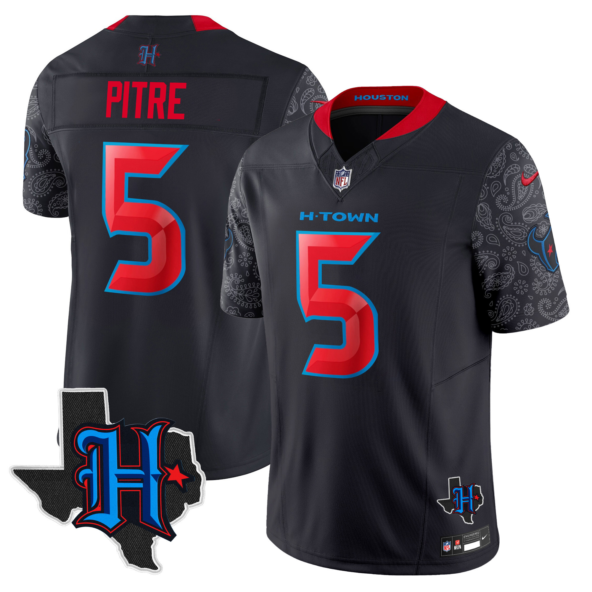 Men's Houston Texans 2024 Texas Patch Vapor Limited Jersey V4 - All Stitched - Image 16