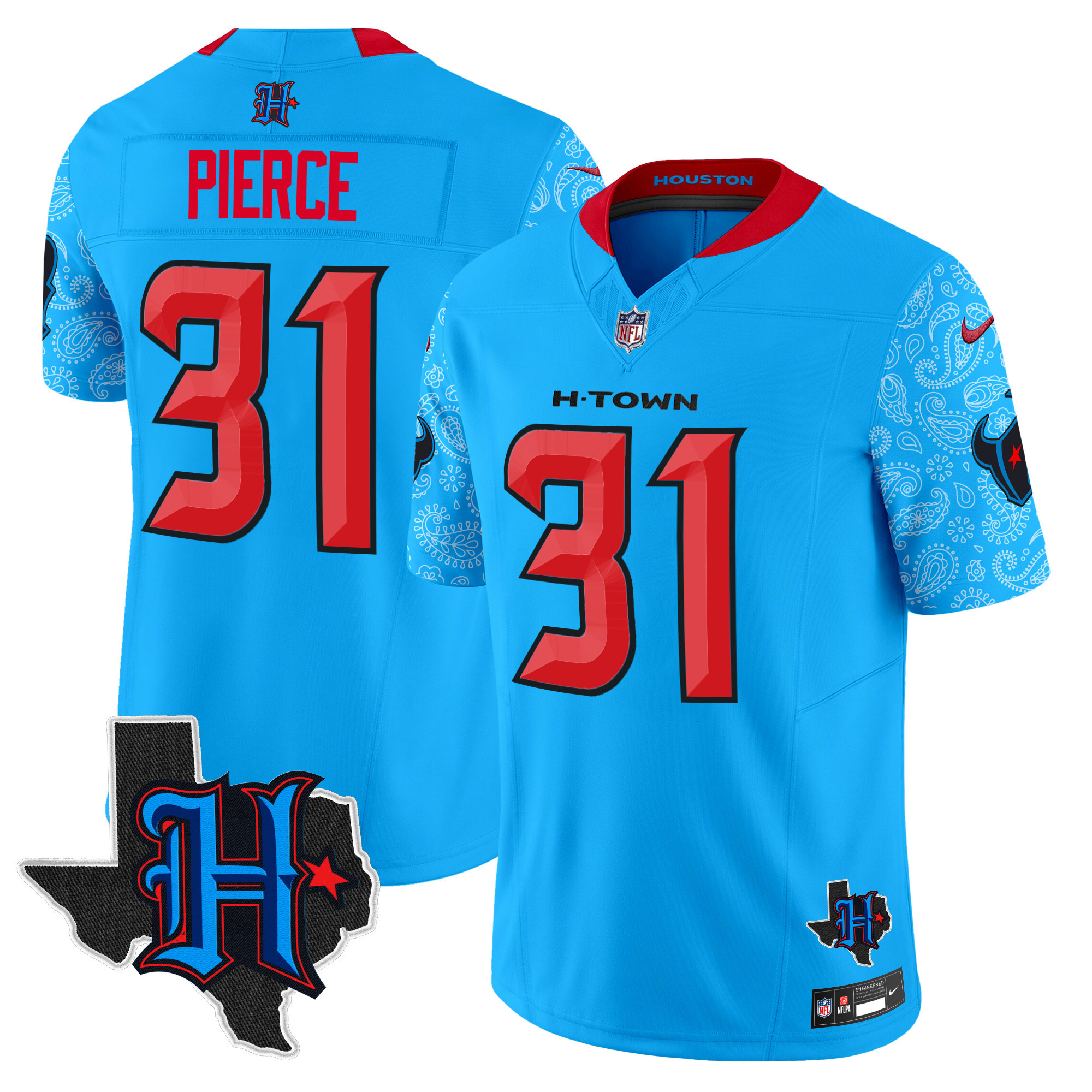 Men's Houston Texans 2024 Texas Patch Vapor Limited Jersey V4 - All Stitched - Image 6