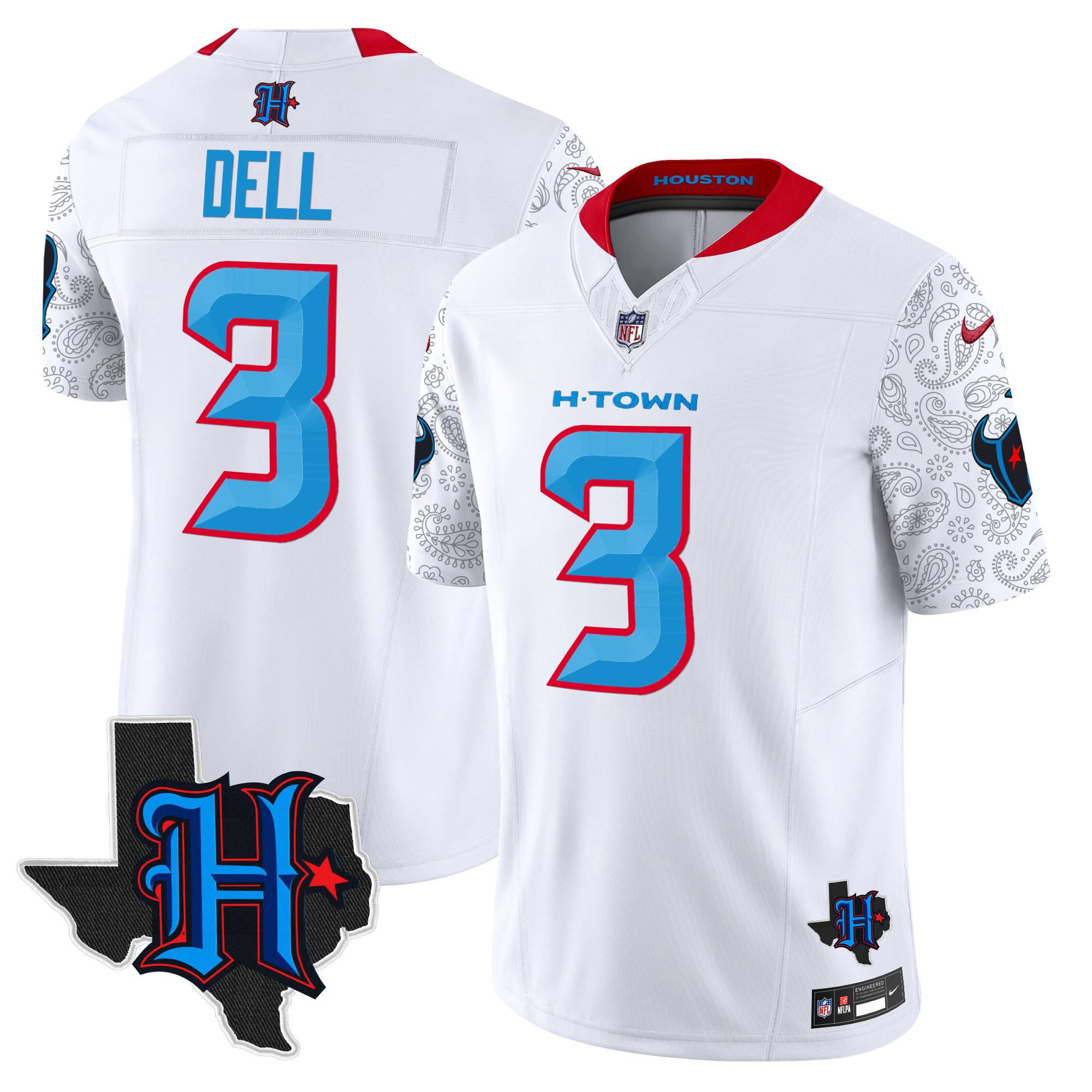 Men's Houston Texans 2024 Texas Patch Vapor Limited Jersey V4 - All Stitched - Image 28