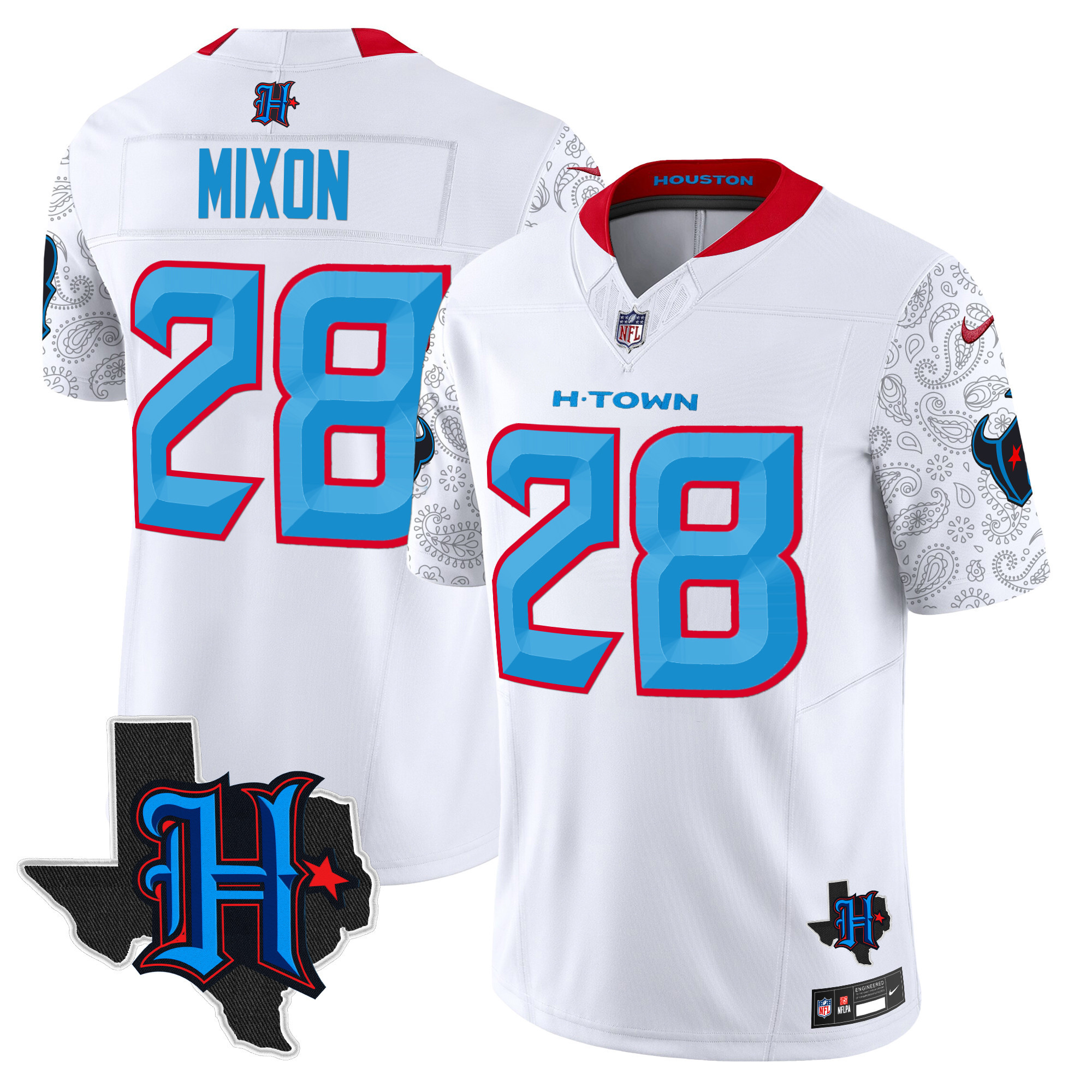 Men's Houston Texans 2024 Texas Patch Vapor Limited Jersey V4 - All Stitched - Image 27