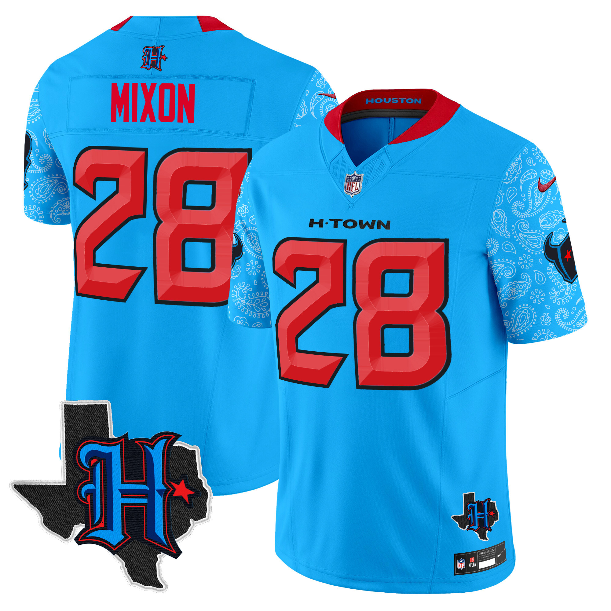 Men's Houston Texans 2024 Texas Patch Vapor Limited Jersey V4 - All Stitched - Image 3