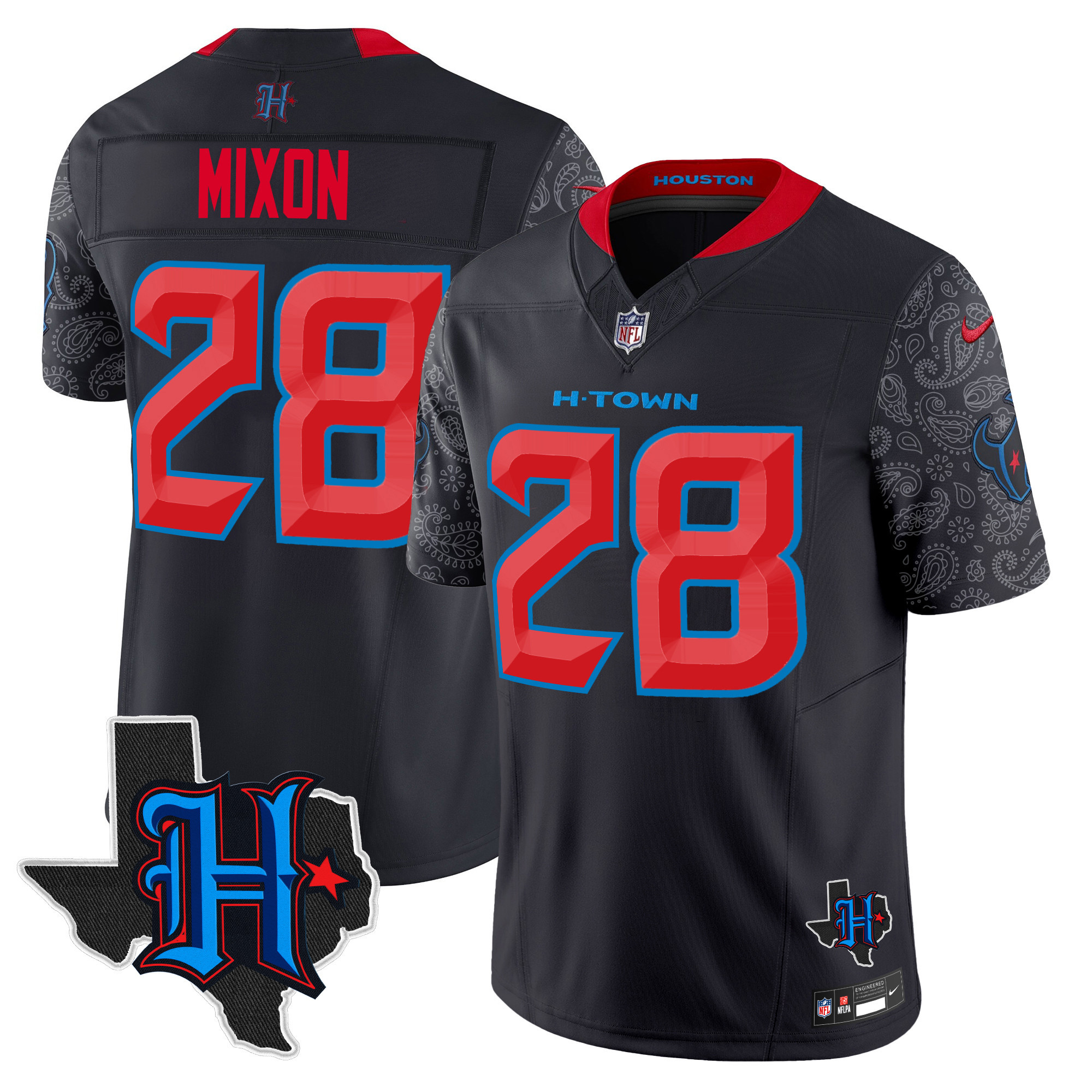 Men's Houston Texans 2024 Texas Patch Vapor Limited Jersey V4 - All Stitched - Image 11