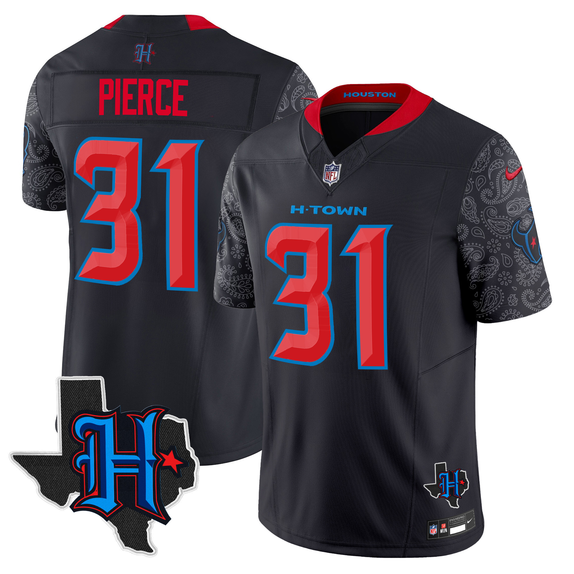 Men's Houston Texans 2024 Texas Patch Vapor Limited Jersey V4 - All Stitched - Image 14