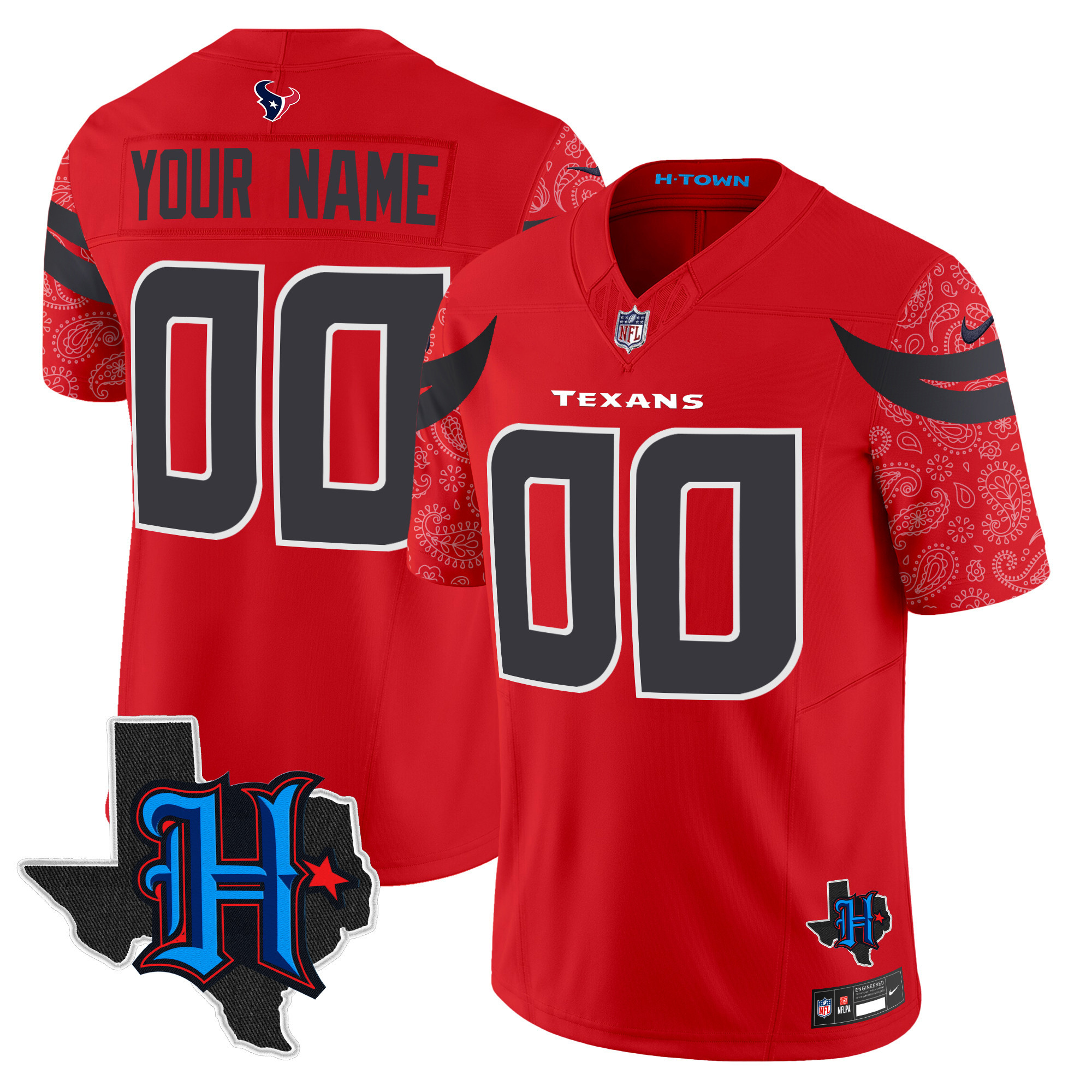Houston Texans 2024 Texas Patch Vapor Limited Custom Jersey V4 - All Stitched - Image 3