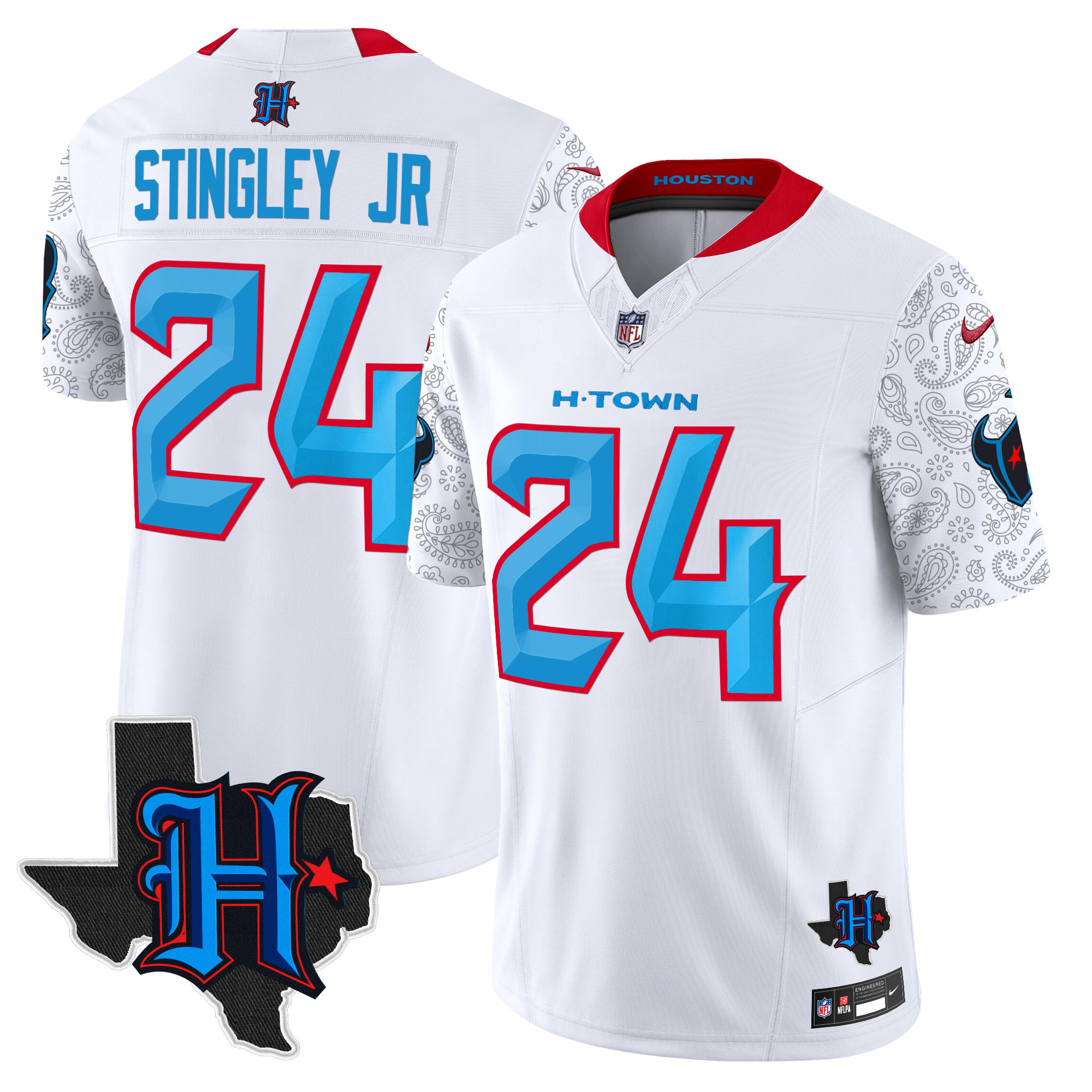 Men's Houston Texans 2024 Texas Patch Vapor Limited Jersey V4 - All Stitched - Image 29