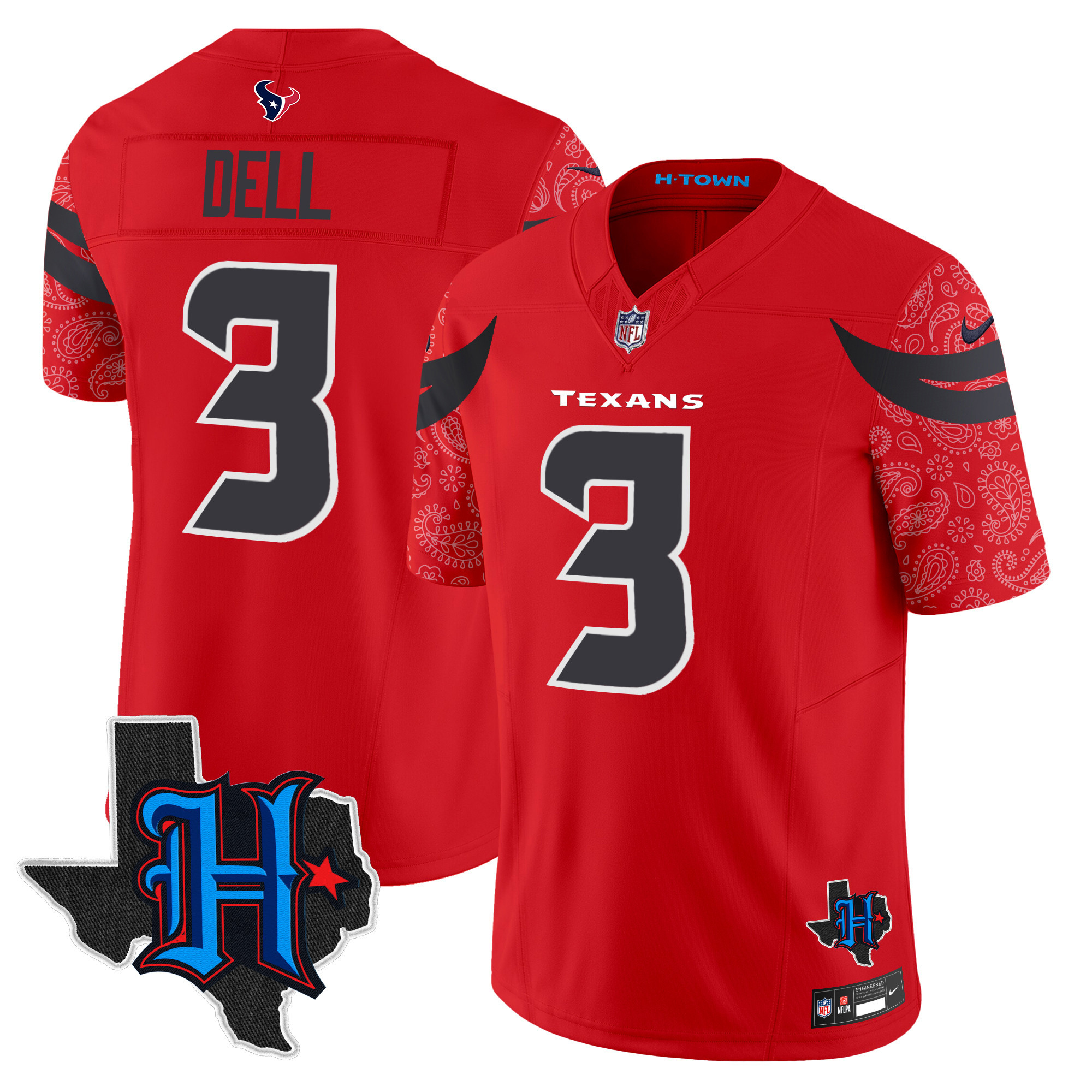 Men's Houston Texans 2024 Texas Patch Vapor Limited Jersey V4 - All Stitched - Image 20