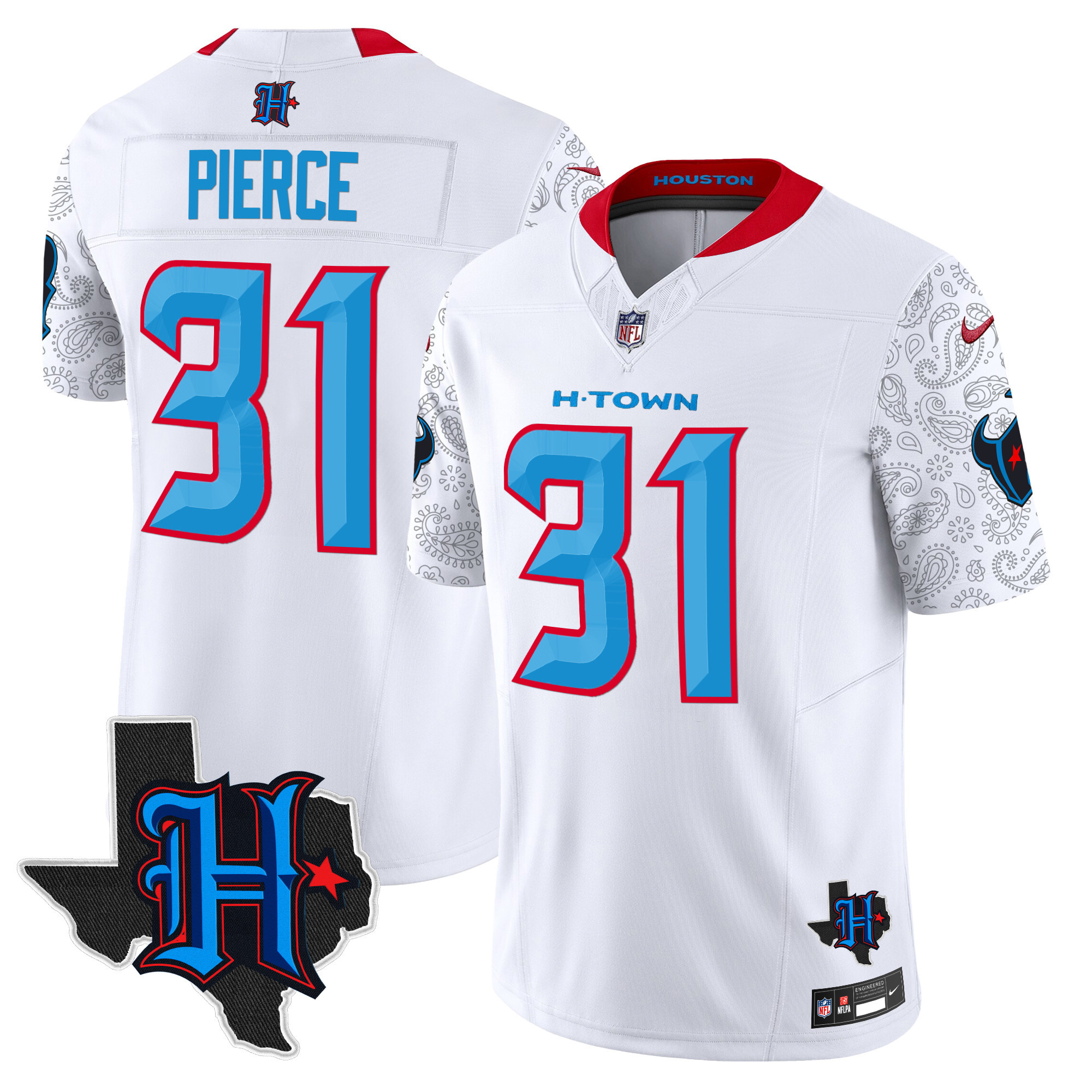 Men's Houston Texans 2024 Texas Patch Vapor Limited Jersey V4 - All Stitched - Image 30