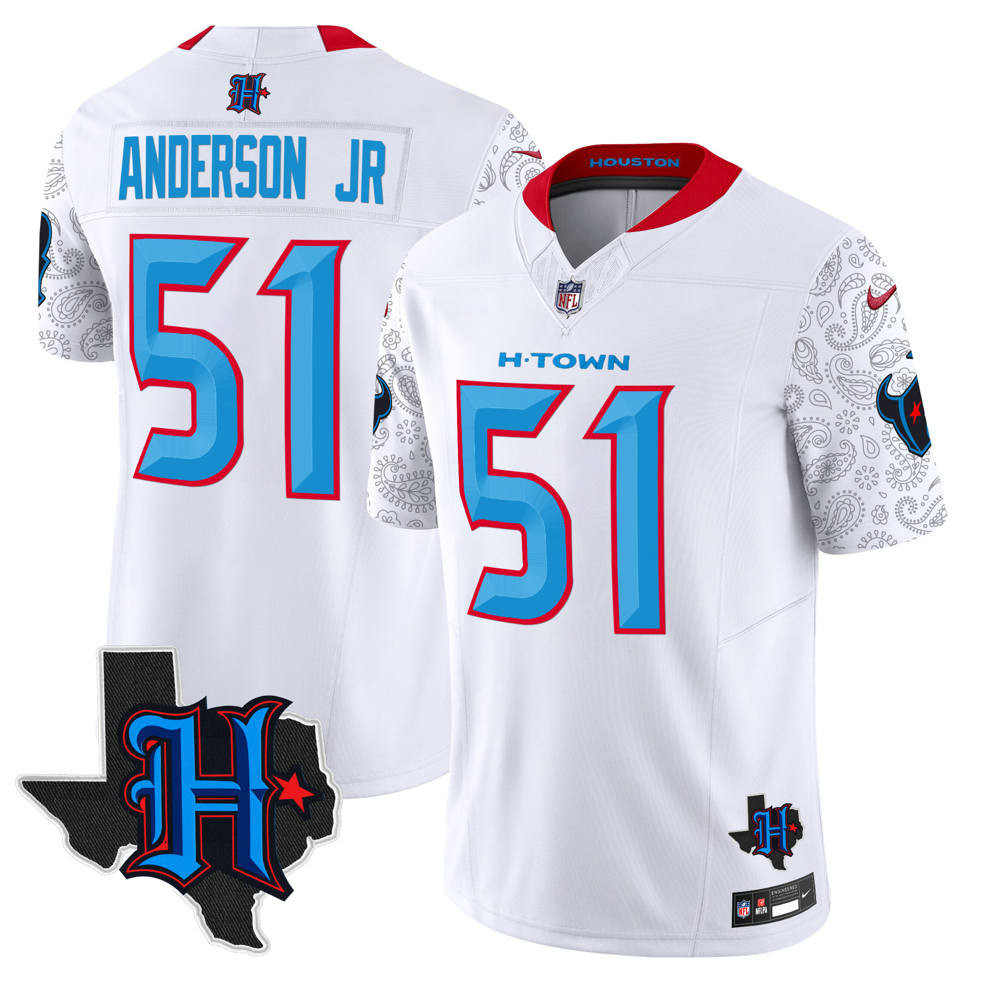 Men's Houston Texans 2024 Texas Patch Vapor Limited Jersey V4 - All Stitched - Image 31