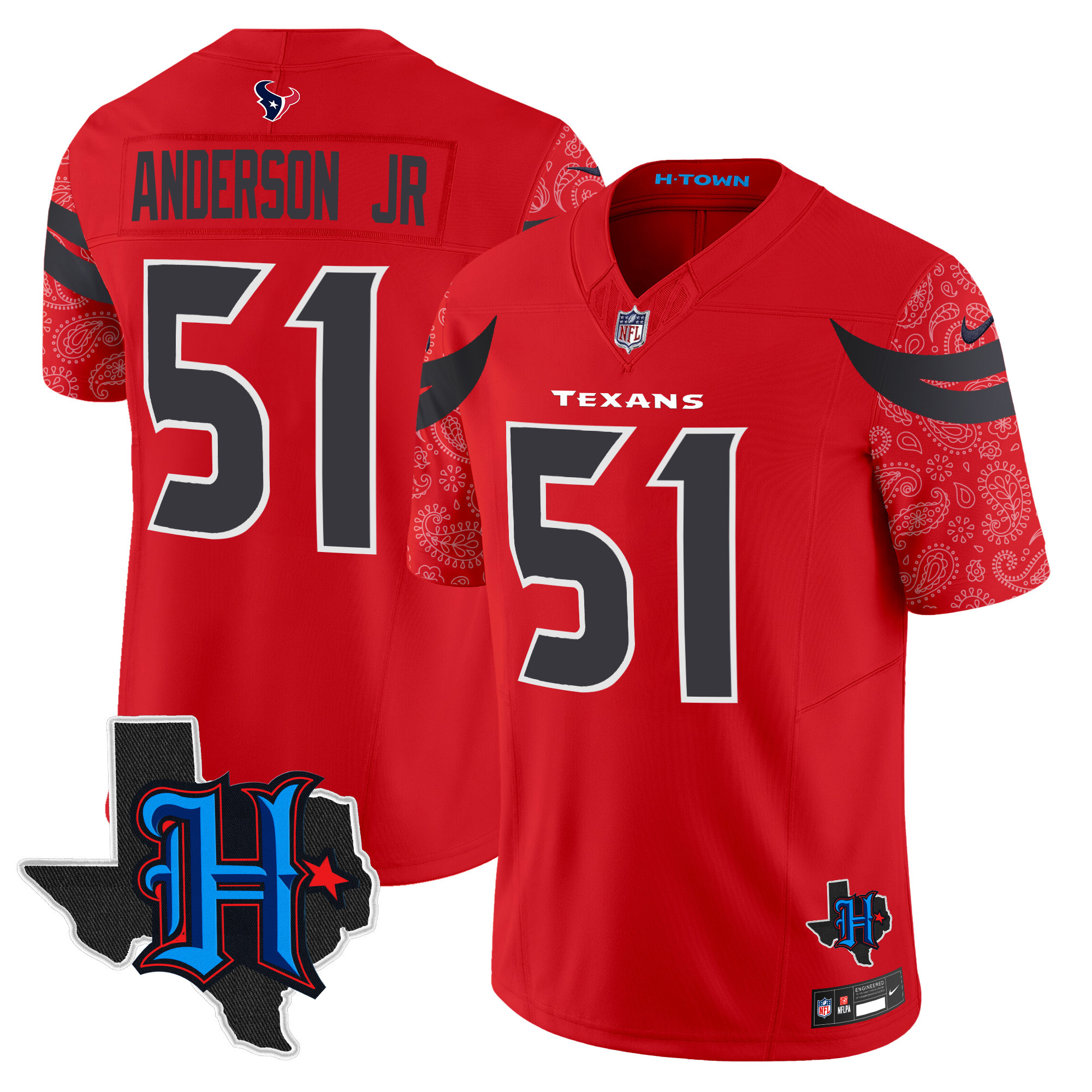 Men's Houston Texans 2024 Texas Patch Vapor Limited Jersey V4 - All Stitched - Image 23