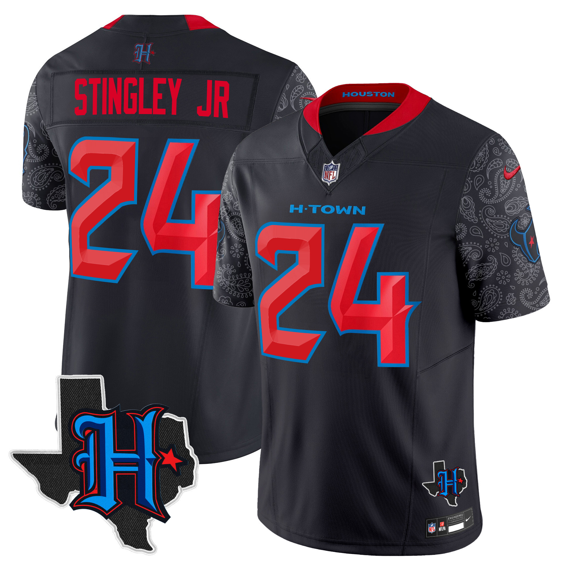 Men's Houston Texans 2024 Texas Patch Vapor Limited Jersey V4 - All Stitched - Image 13