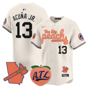 Men's Atlanta Braves The Big Peach Vapor Premier Limited Jersey V2 - All Stitched