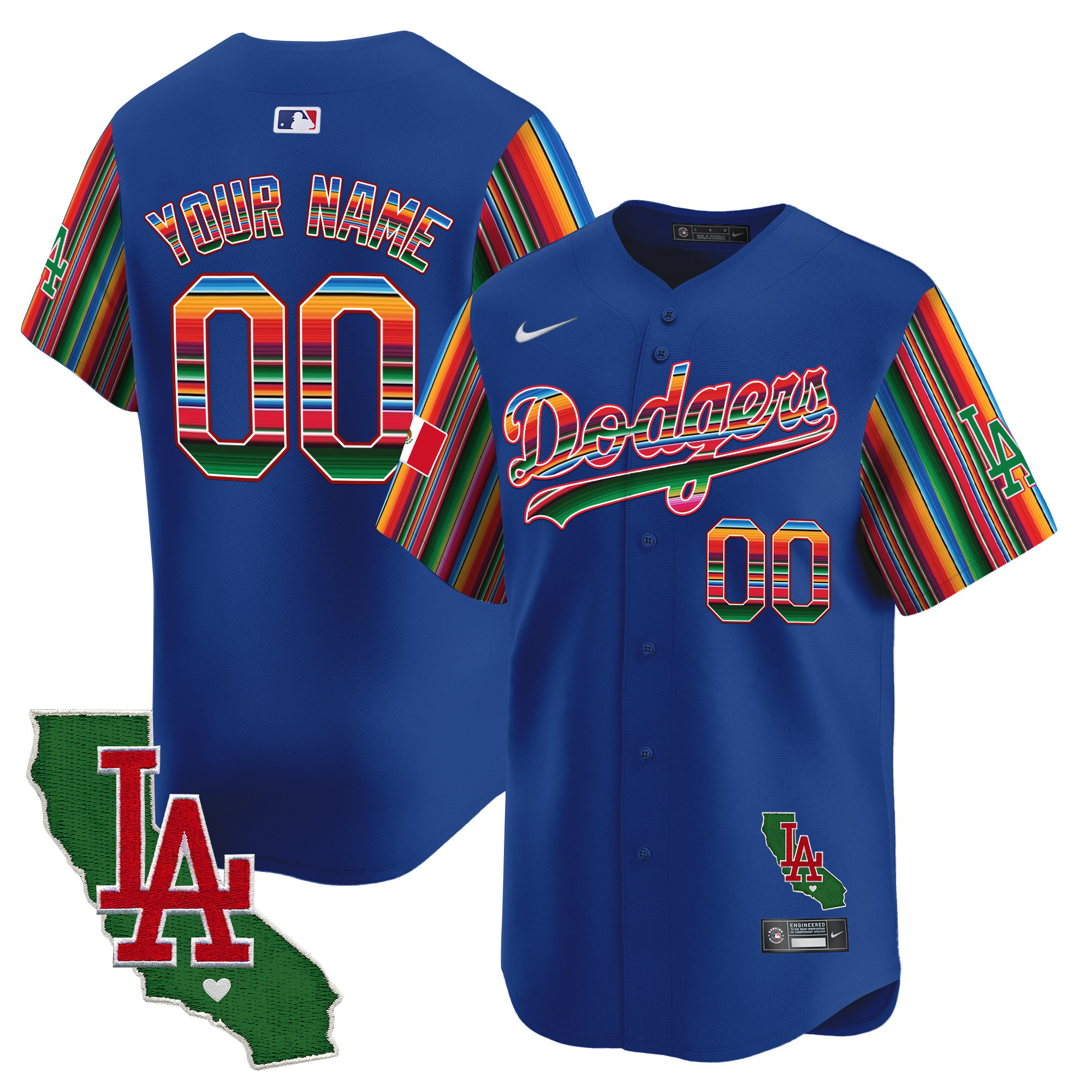 Dodgers Mexico California Patch Vapor Premier Limited Custom Jersey V5 - All Stitched - Image 2