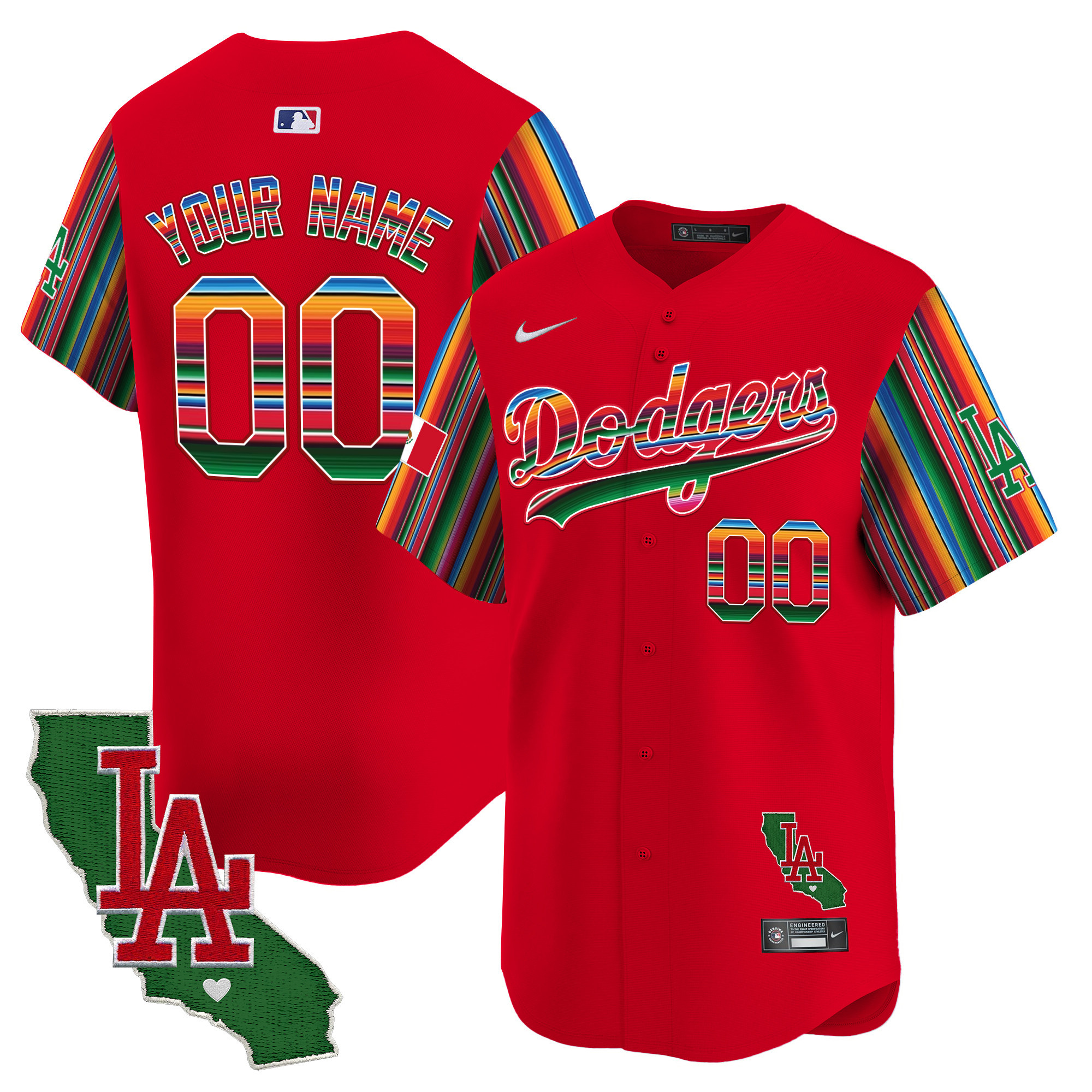 Dodgers Mexico California Patch Vapor Premier Limited Custom Jersey V5 - All Stitched - Image 5