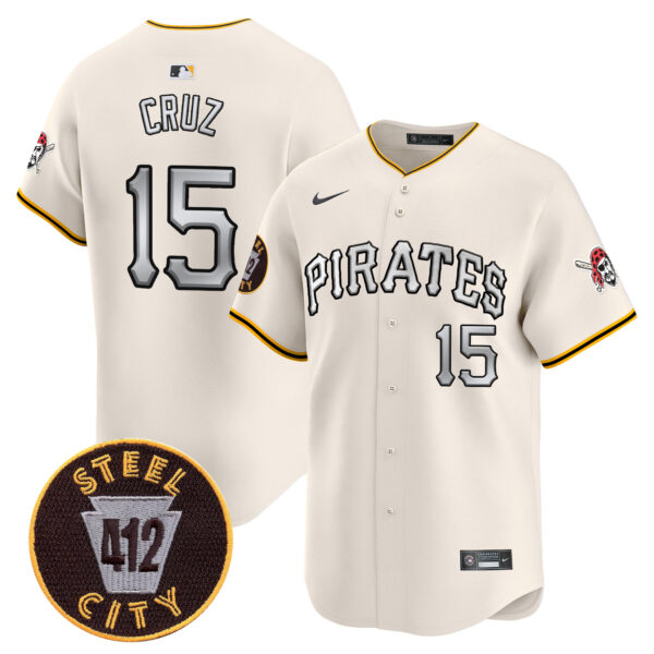 Men's Pittsburgh Pirates 412 Patch Vapor Premier Limited Jersey V6 - All Stitched - Image 17