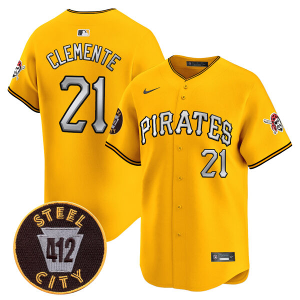 Men's Pittsburgh Pirates 412 Patch Vapor Premier Limited Jersey V6 - All Stitched - Image 26