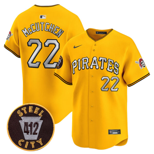 Men's Pittsburgh Pirates 412 Patch Vapor Premier Limited Jersey V6 - All Stitched - Image 23