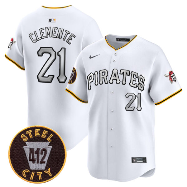 Men's Pittsburgh Pirates 412 Patch Vapor Premier Limited Jersey V6 - All Stitched - Image 5