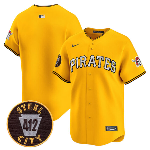 Men's Pittsburgh Pirates 412 Patch Vapor Premier Limited Jersey V6 - All Stitched - Image 28