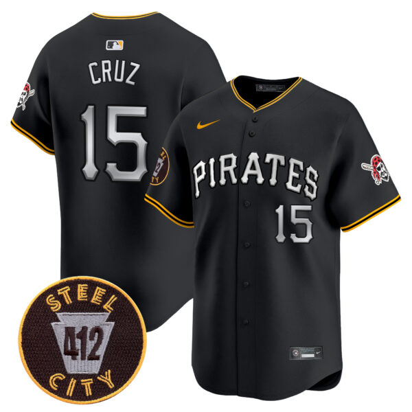 Men's Pittsburgh Pirates 412 Patch Vapor Premier Limited Jersey V6 - All Stitched - Image 10