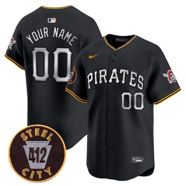 Pittsburgh Pirates 412 Patch Vapor Premier Limited Custom Jersey V6 - All Stitched - Image 2