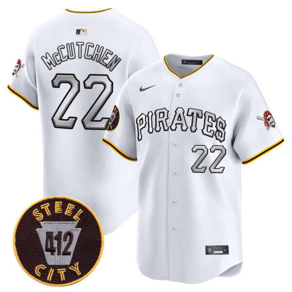 Men's Pittsburgh Pirates 412 Patch Vapor Premier Limited Jersey V6 - All Stitched - Image 2