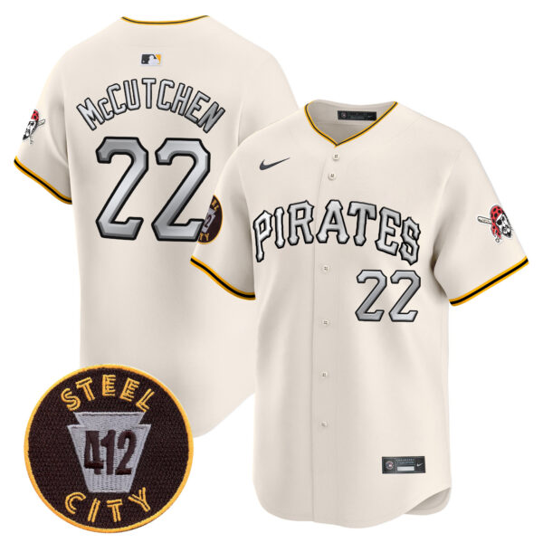 Men's Pittsburgh Pirates 412 Patch Vapor Premier Limited Jersey V6 - All Stitched - Image 16