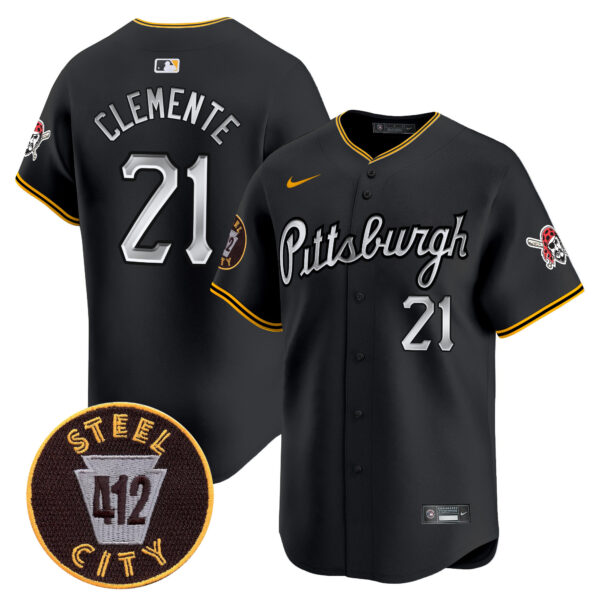 Men's Pittsburgh Pirates 412 Patch Vapor Premier Limited Jersey V7 - All Stitched - Image 12