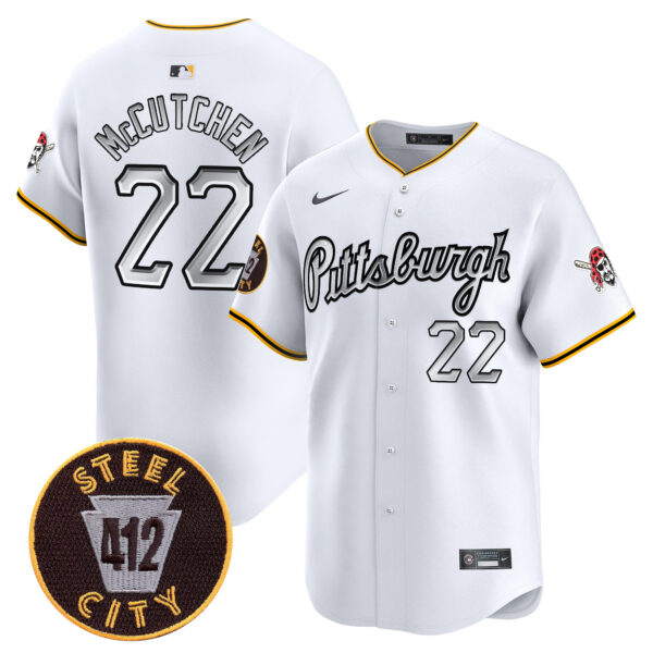 Men's Pittsburgh Pirates 412 Patch Vapor Premier Limited Jersey V7 - All Stitched - Image 2