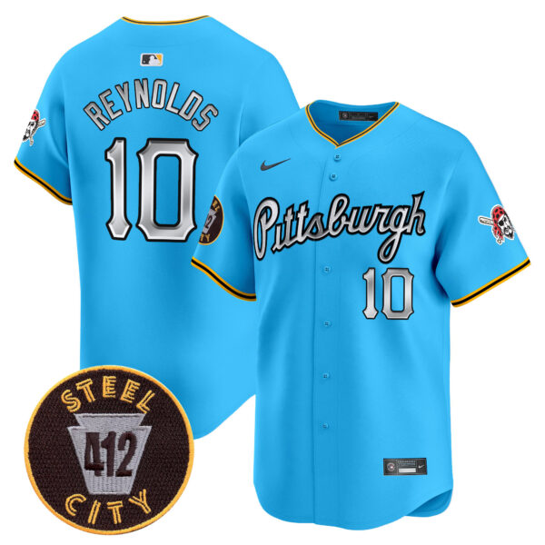 Men's Pittsburgh Pirates 412 Patch Vapor Premier Limited Jersey V7 - All Stitched - Image 29