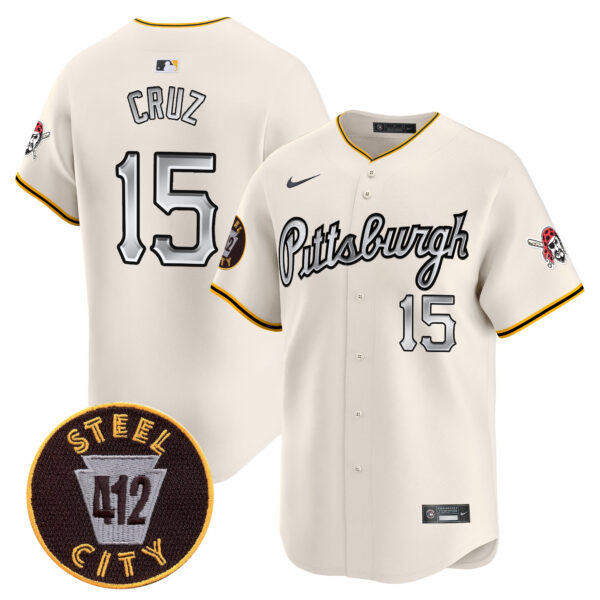 Men's Pittsburgh Pirates 412 Patch Vapor Premier Limited Jersey V7 - All Stitched - Image 17