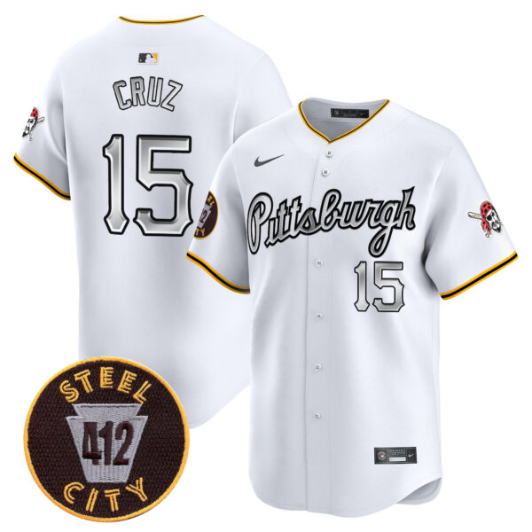 Men's Pittsburgh Pirates 412 Patch Vapor Premier Limited Jersey V7 - All Stitched - Image 3
