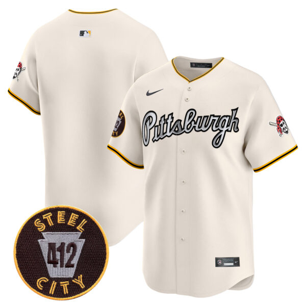 Men's Pittsburgh Pirates 412 Patch Vapor Premier Limited Jersey V7 - All Stitched - Image 21
