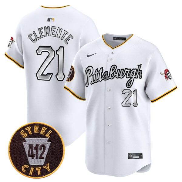 Men's Pittsburgh Pirates 412 Patch Vapor Premier Limited Jersey V7 - All Stitched - Image 5