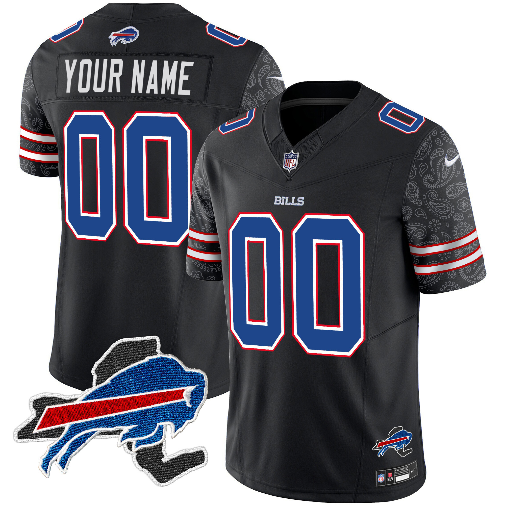 Bills New York Patch Vapor Limited Custom Jersey V2 - All Stitched - Image 4