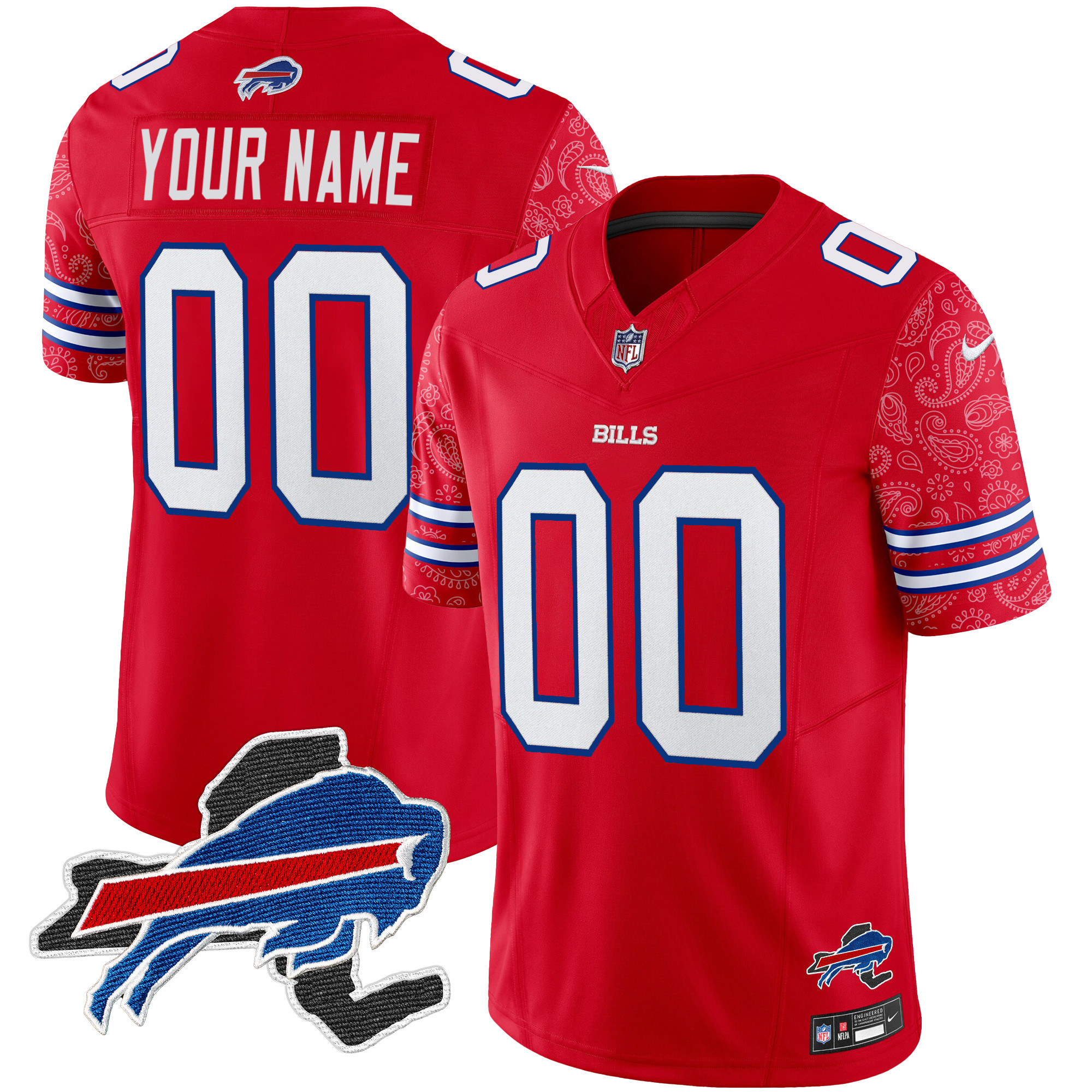 Bills New York Patch Vapor Limited Custom Jersey V2 - All Stitched - Image 2