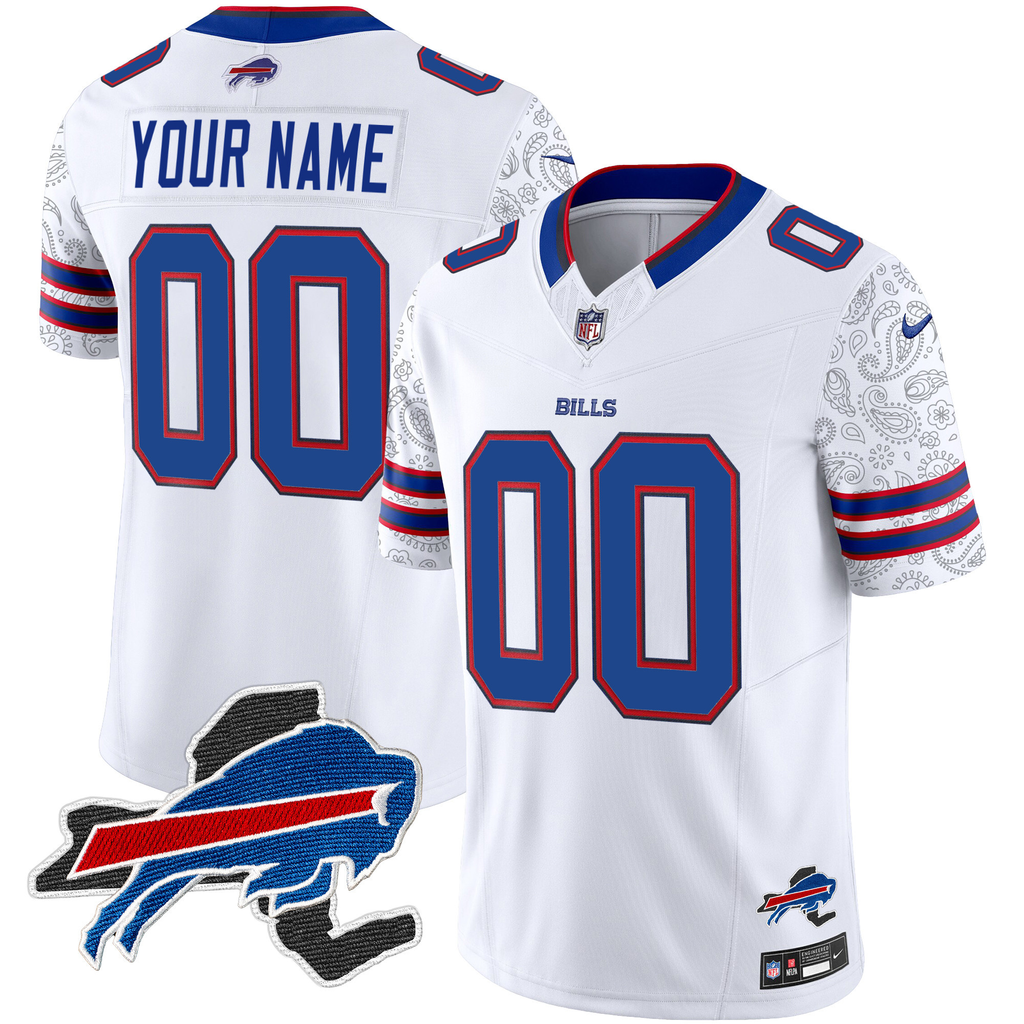 Bills New York Patch Vapor Limited Custom Jersey V2 - All Stitched - Image 3